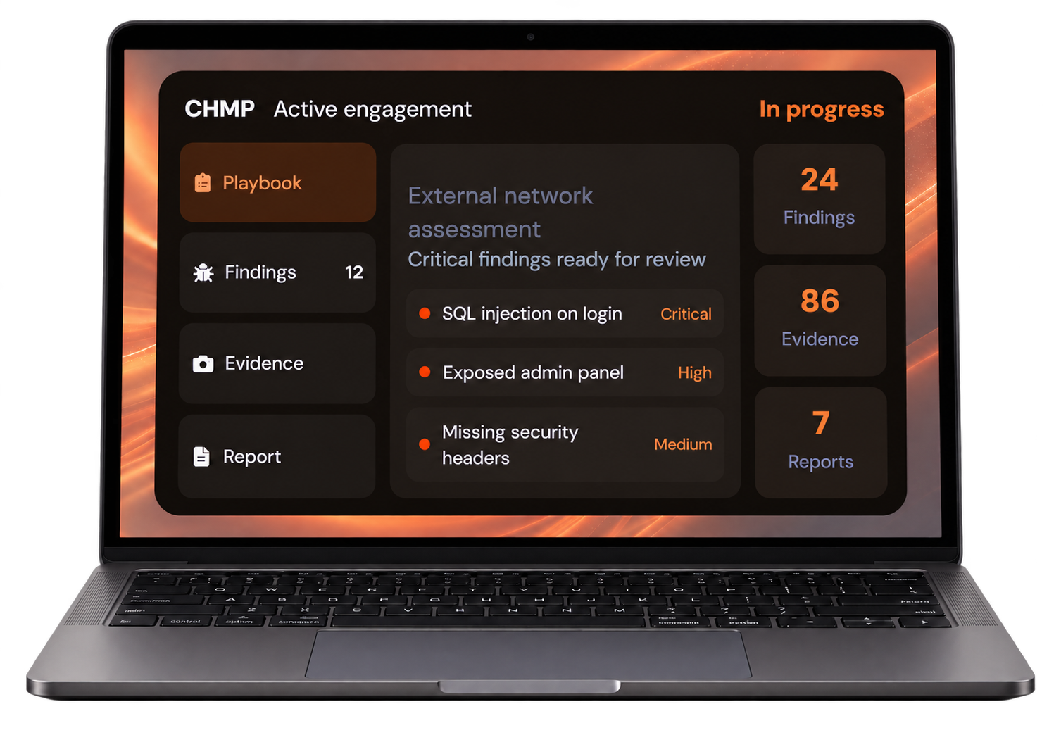 CHMP active engagement on a laptop